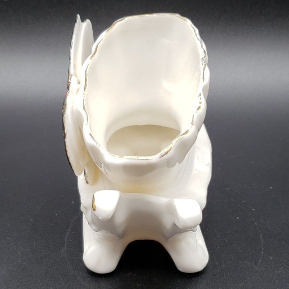 Ucagco Ceramics Japan Porcelain Wheelbarrow Butterfly Floral Motif Planter AS IS - Picture 7 of 14